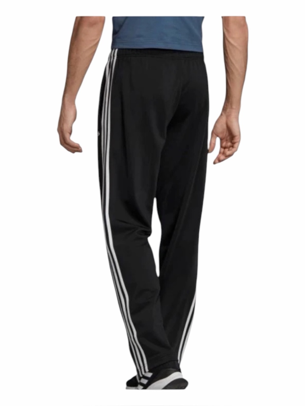 Adidas NWT Men’s Essentials 3 Stripe Running Pants Black W/White Stripe SZ Large - Picture 13 of 16